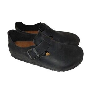 Birkenstock London Oiled Clogs Shoes Men's 44 EU (US 11-11.5) Black Leather